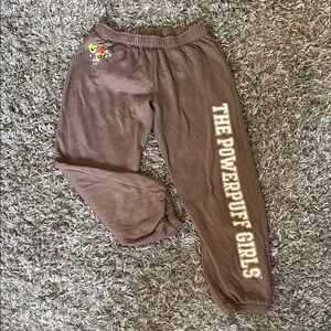 Powerpuffs girls cartoon Brown Joggers size medium